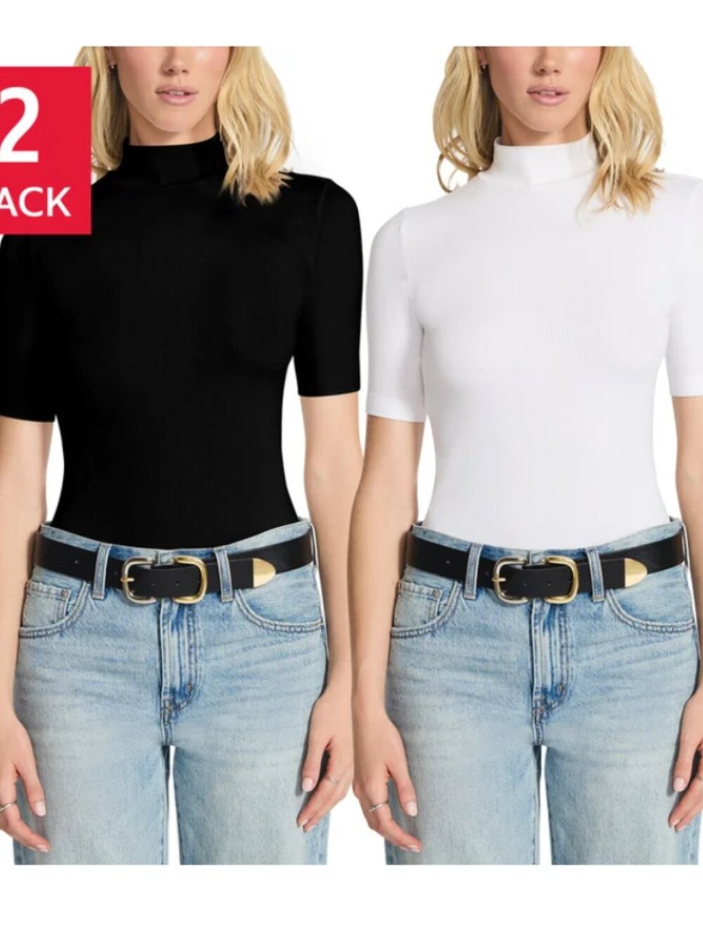 Steve Madden Women's Ribbed Body suit - 2 Pack.  NEW unopened